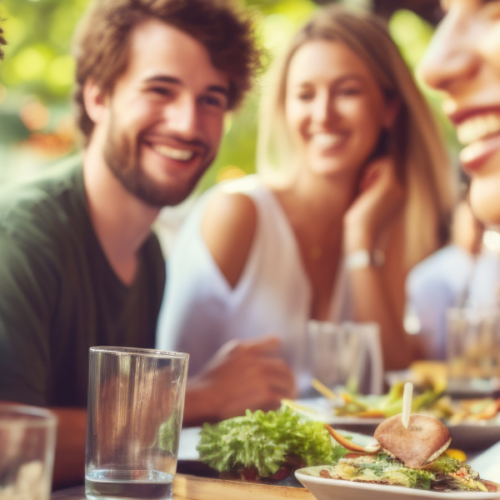 Dinner with diverse group of friends