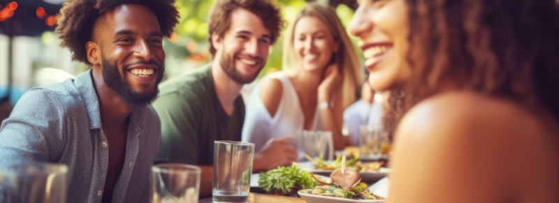 Dinner with diverse group of friends