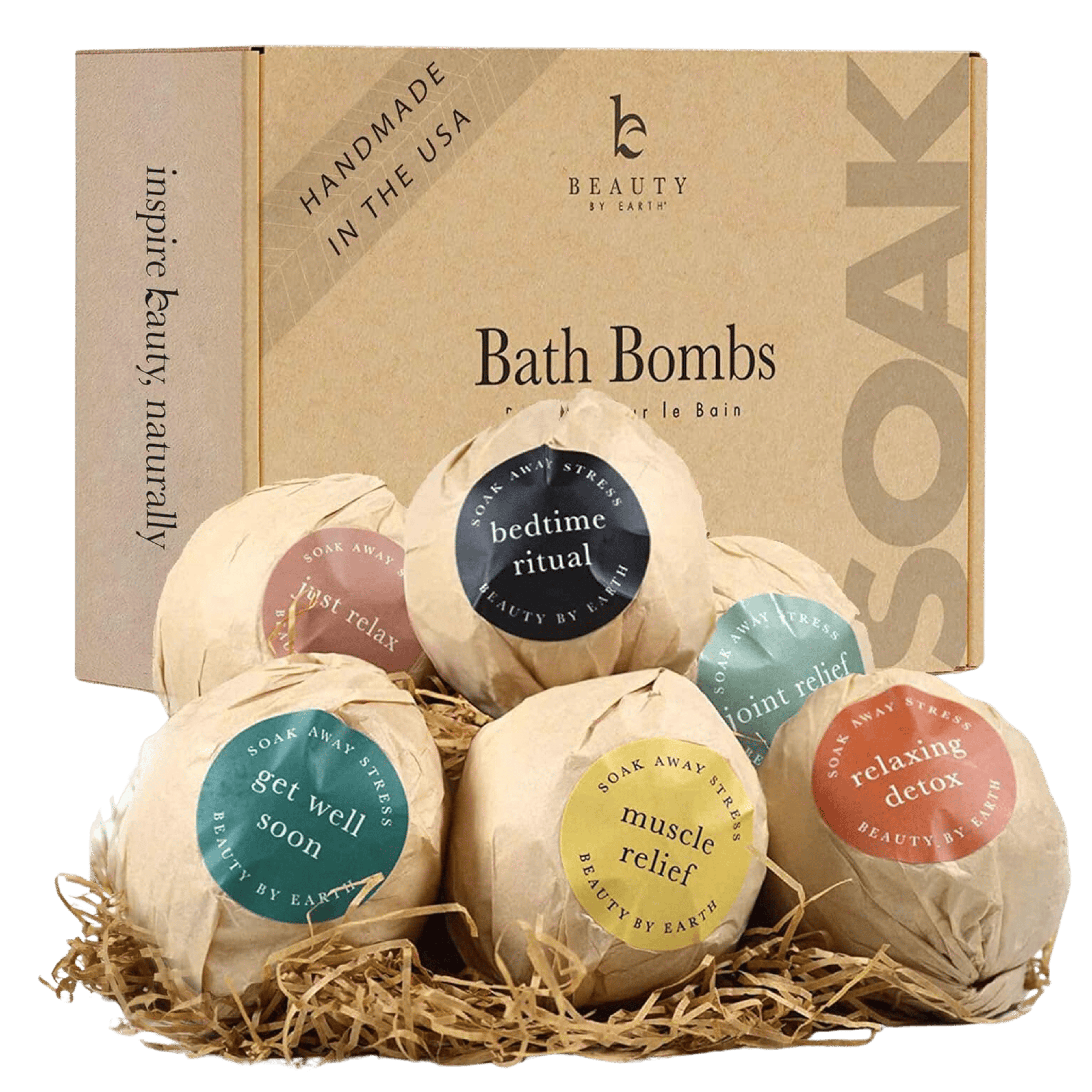 Bath Bomb Gift Set - USA Made with Natural & Organic Ingredients, Relaxing Gifts for Women & Men, Spa Gifts & Birthday Gifts for Women and Mom, Bath Bombs for Women & Kids Gift Ideas